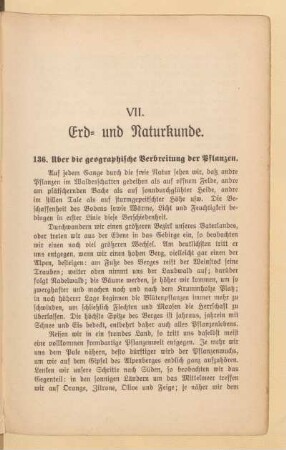 VII. Erd- und Naturkunde