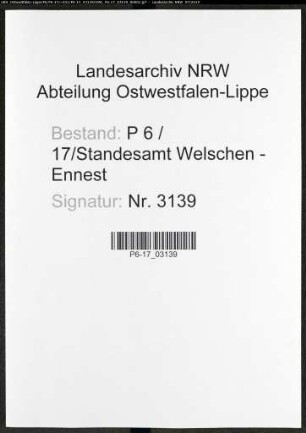 Sterberegister Standesamt Welschen-Ennest