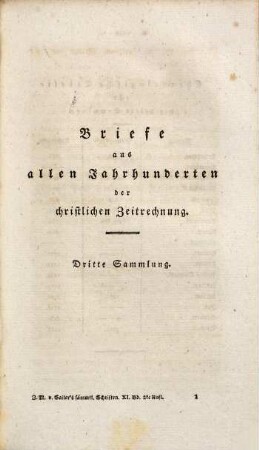 Johann Michael Sailer's sämmtliche Werke, 11. Theologische Schriften: Briefe aus allen Jahrhunderten der christlichen Zeitrechnung : 3. und 4. Sammlung