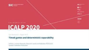 Timed games and deterministic separability: Q/A Session D - Paper D4.D