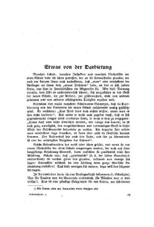 Etwas von der Darbietung