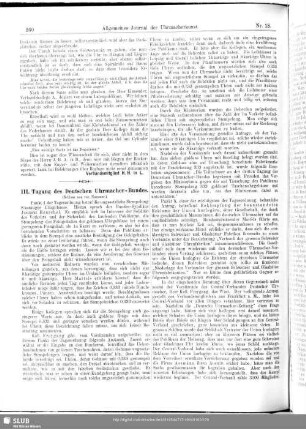 III. Tagung des Deutschen Uhrmacher-Bundes (Schluss aus vorr. Nummer)