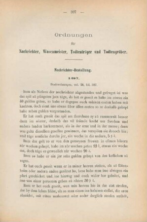 Ordnungen für Nachrichter, Wasenmeister, Todtenträger und Todtengräber