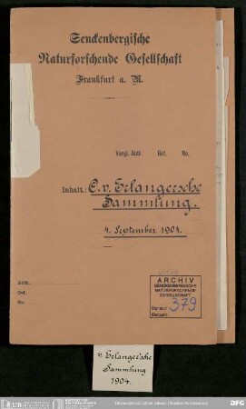 Erwerb von Exponaten aus dem Nachlass des Freiherrn Carlo von Erlanger