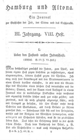 III. Jahrgang. VIII. Heft