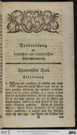 Theoretischer Theil