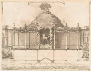 Prospetto in veduta della seconda Macchina rappresentante il Monte Vesuvio (Der Vesuv; zweite ephemere Architektur anlässlich der "Festa della Chinea" im Jahr 1727 in Rom)