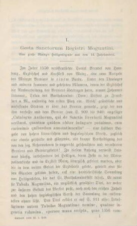 1-11 Gesta Sanctorum Registri Moguntini : eine große Mainzer Heiligenlegende aus dem 14. Jahrhundert
