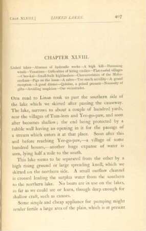 Chapter XLVIII. Linked lakes ...