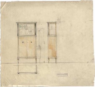 Littmann, Max; Bocksberg; Hofgut, Landhaus - Schrank (Grundriss, Ansichten)