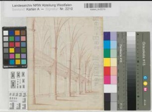 Münster (Münster) Apostelkirche Schrägansicht der Empore um 1820 o.M. 24 x 19 Zeichnung Oberbaudeputation Schinkel vgl. K.D. Korn in 700 Jahre Apostelkirche Münster KSM Nr. 864
