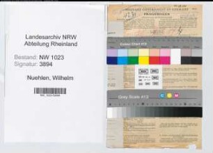 Entnazifizierung Wilhelm Nuehlen , geb. 01.06.1902 (Lehrer)