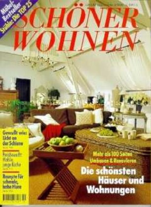 Fachzeitschrift "Schöner wohnen - Magazin für Wohnkultur" (Zeitungskiosk 1998)