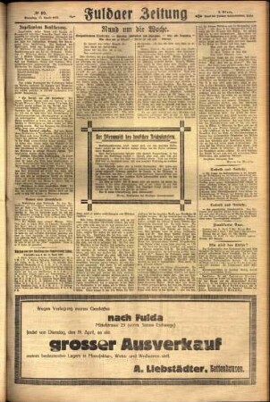 Zweite Ausgabe vom Sonntag, den 17. April 1927.