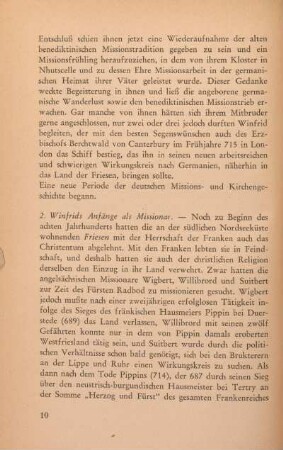 2. Winfrids Anfänge als Missionar.