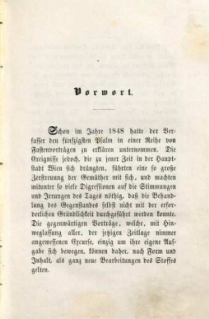 Misericordia : zwölf Vorträge über den 50. Psalm, gehalten in der Minoritenkirche zu Prag während der Fasten 1852