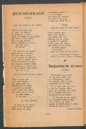 ¿Qué has hecho de mi cariño? : Tango