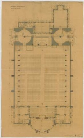 Fischer, Theodor; Ulm; Garnisonkirche (Pauluskirche) - Grundriss EG