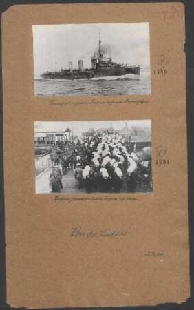 Transport englischer Truppen auf einem Torpedojäger