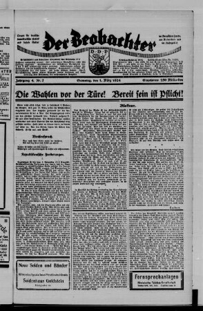 Der Beobachter. 1923-1929