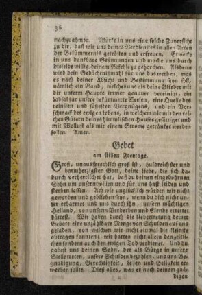 Gebet am stillen Freytage.