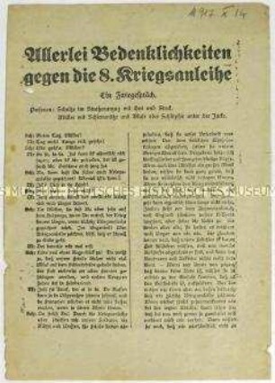 Werbeflugblatt für die 8. Kriegsanleihe