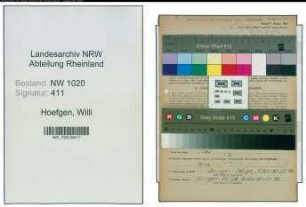 Entnazifizierung Willi Hoefgen , geb. 08.05.1908 (Dreher)