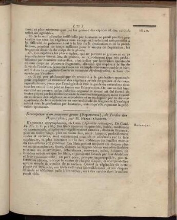 Description d'un nouveau genre (Erpenema), de l'ordre des Hypoxylons