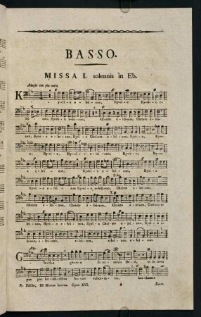 1-15, Basso. Missa I. solennis in Eb.