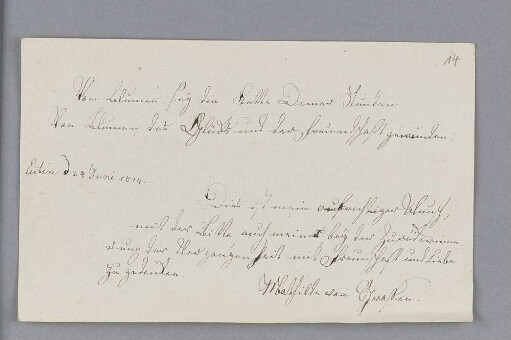 Mathilde von Graffen. – Eutin, 29.06.1814