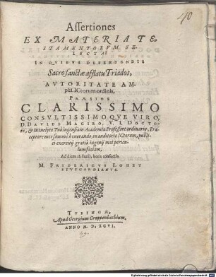 Assertiones ex materia testamentorum selectae