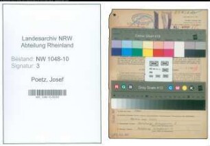 Entnazifizierung Josef Poetz , geb. 07.02.1911 (Ingenieur)