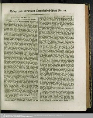 Beilage zum literarischen Conversations-Blatt No. 218
