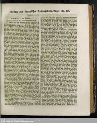 Beilage zum literarischen Conversations-Blatt No. 218