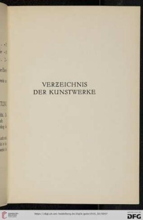 Verzeichnis der Kunstwerke (Nr. 1-139)