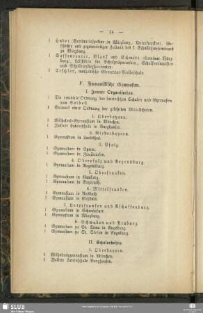 F. Humanistische Gymnasien