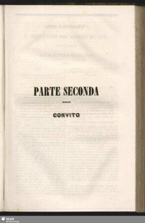 Parte Seconda. Convito