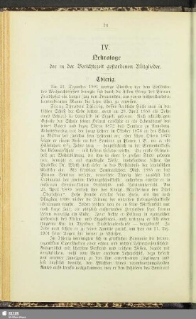 IV. Nekrolog der in der Berichtszeit gestorbenen Mitglieder