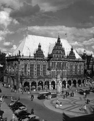 Bremen. Altes Rathaus (1405-1410, 1545 und 1608-1614). Haupteingangsfront