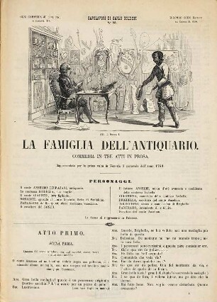 La famiglia dell'antiquario : commedia in tre atti in prosa : rappresentata per la prima volta in Venezia il carnevale dell' anno 1750