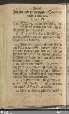 [Am ein und zwanzigsten Sontage nach Trinitatis]