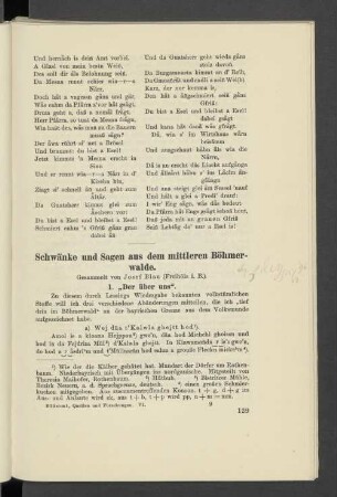 Schwänke und Sagen aus dem mittleren Böhmerwalde