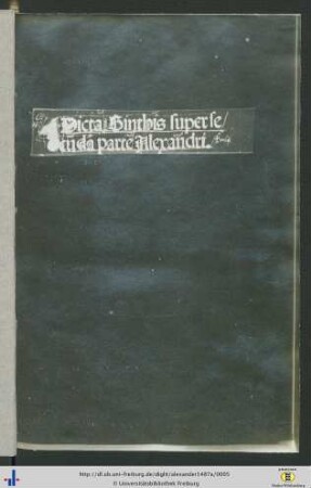 Dicta Sinthis super secūda parte Alexandri