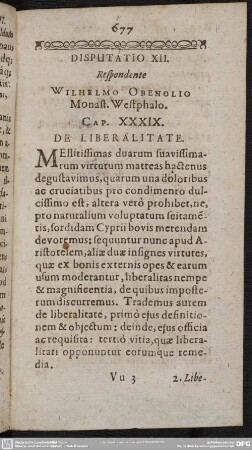 Disputatio XII. Respondente Wilhelmo Obenolio Monast. Westphalo [Caput XXXIX.-XL.]