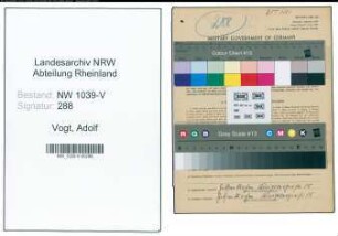 Entnazifizierung Adolf Vogt , geb. 14.06.1898 (Pferdehaendler)
