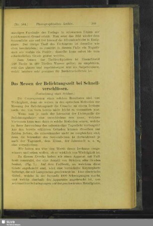 Das Messen der Belichtungszeit bei Schnellverschlüssen