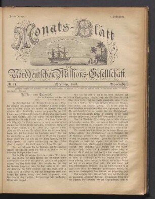 N°. 11. Bremen, 1889. November