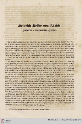 Heinrich Keller von Zürich, Landkarten- und Panorama-Zeichner