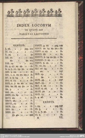 Index Locorum In Quibus Est Varietas Lectionis