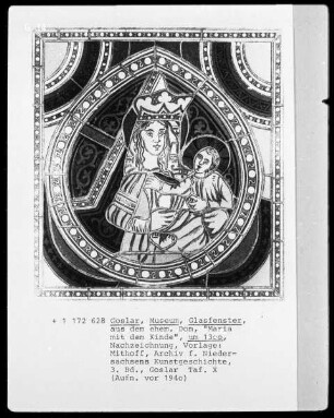 Nachzeichnung eines Fensters aus dem Dom: Madonna